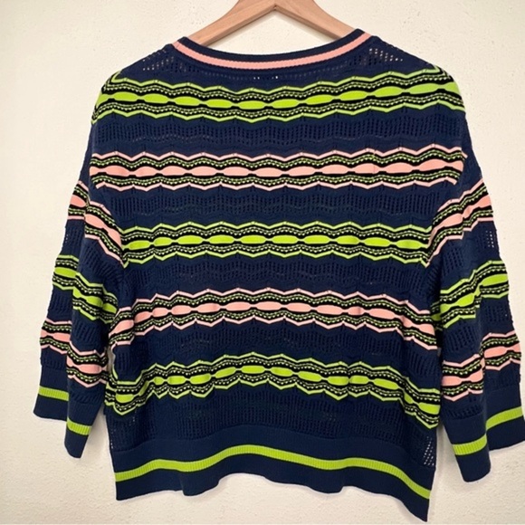 Missoni Knit Cropped Sweater, size Navy/ Green, Pink size 4 - Picture 4 of 8